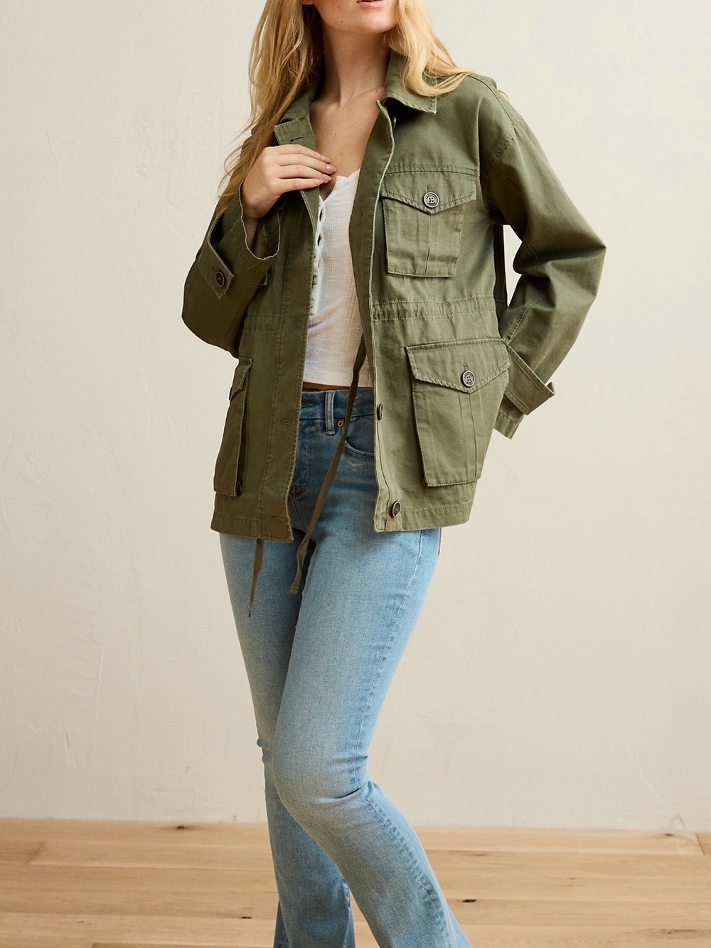American Eagle Outfitters Olive Green Utility Jacket